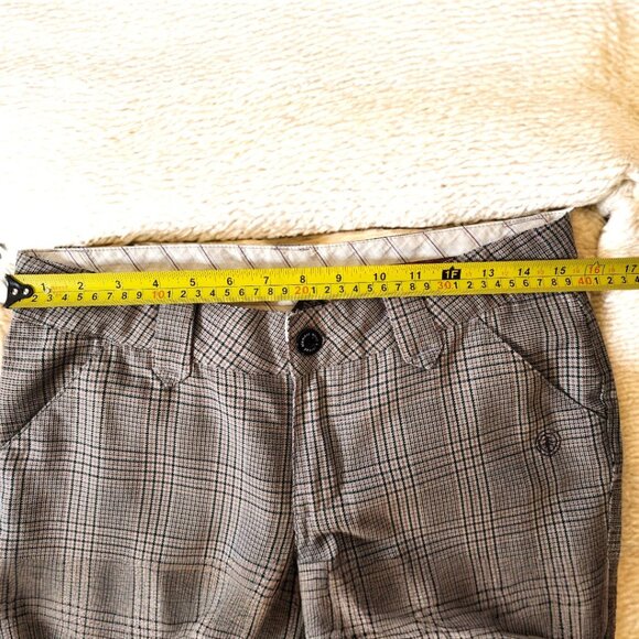 Element Plaid Cropped Pants Size 5–Preppy Skater Girl Capris, Greyish/Tan Check - Picture 5 of 10